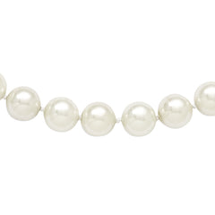 Majestik 10-11mm White Imitation Shell Pearl Hand-knotted Slip-on Necklace