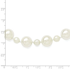 Majestik 7 and 12mm White Imitation Shell Pearl Hand-knotted Slip-on Necklace