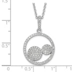 Sophia Jewelers Sterling Silver CZ Pendant Necklace Elegant Polished Finish