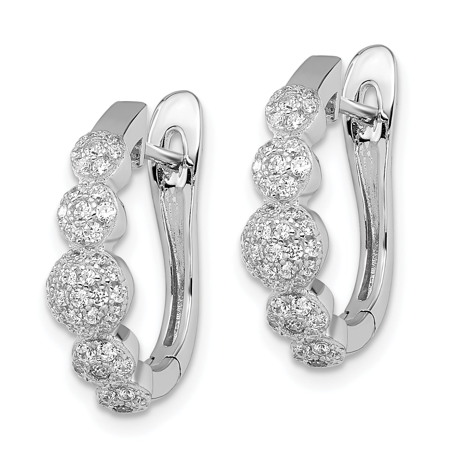 Sophia Jewelers Sterling Silver CZ PavÃƒÆ’Ã†â€™Ãƒâ€šÃ†â€™ÃƒÆ’Ã¢â‚¬Å¡Ãƒâ€šÃ‚Â© Hoop Earrings with Rhodium Finish