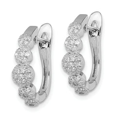 Sophia Jewelers Sterling Silver CZ PavÃƒÆ’Ã‚Æ’Ãƒâ€šÃ‚Â© Hoop Earrings with Rhodium Finish