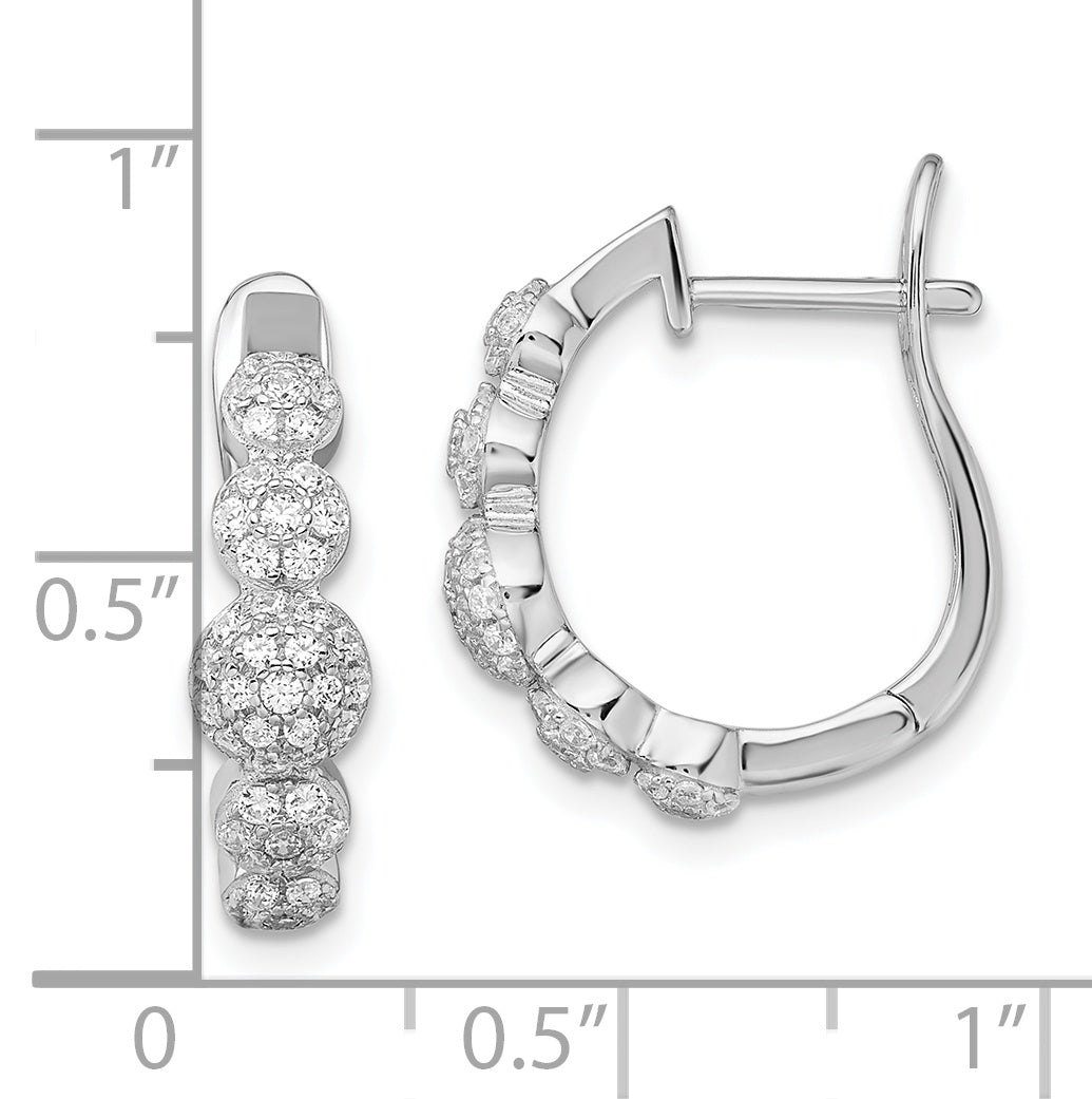 Sophia Jewelers Sterling Silver CZ PavÃƒÆ’Ã†â€™Ãƒâ€šÃ†â€™ÃƒÆ’Ã¢â‚¬Å¡Ãƒâ€šÃ‚Â© Hoop Earrings with Rhodium Finish