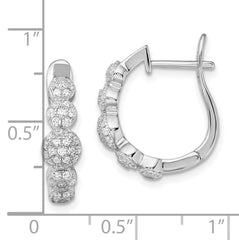 Sophia Jewelers Sterling Silver CZ PavÃƒÆ’Ã‚Æ’Ãƒâ€šÃ‚Â© Hoop Earrings with Rhodium Finish