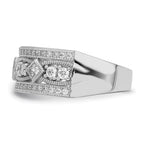 Brilliant Embers Sterling Silver Rhodium-plated 59 Stone Micro PavÃƒÂ¢Ã‚â‚¬Ã‚Å¡ CZ Polished Ring