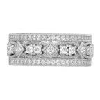 Brilliant Embers Sterling Silver Rhodium-plated 59 Stone Micro PavÃƒÂ¢Ã‚â‚¬Ã‚Å¡ CZ Polished Ring