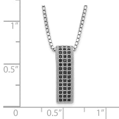 Sterling Silver Black CZ Necklace with True Fire Polished Elegance