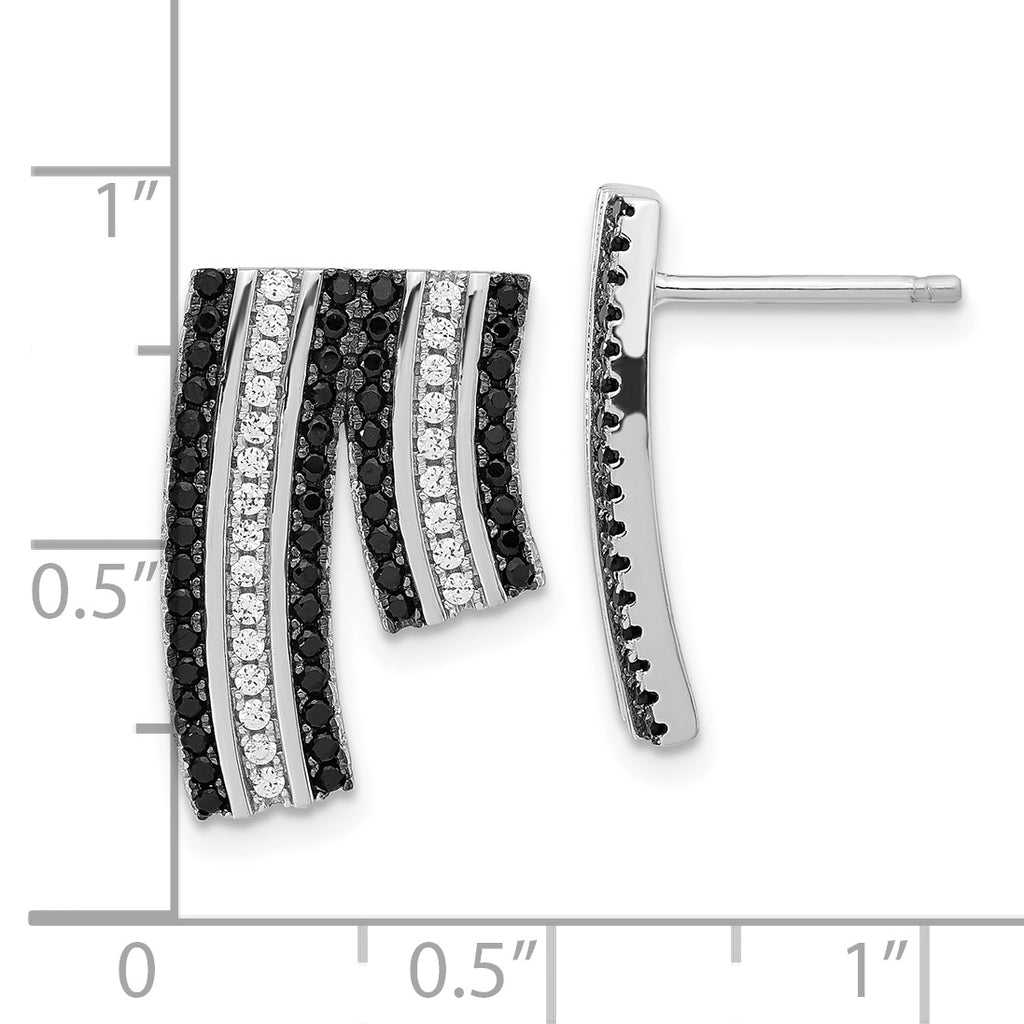 Sophia Jewelers 925 Sterling Silver CZ Multi-Color Dangle Earrings