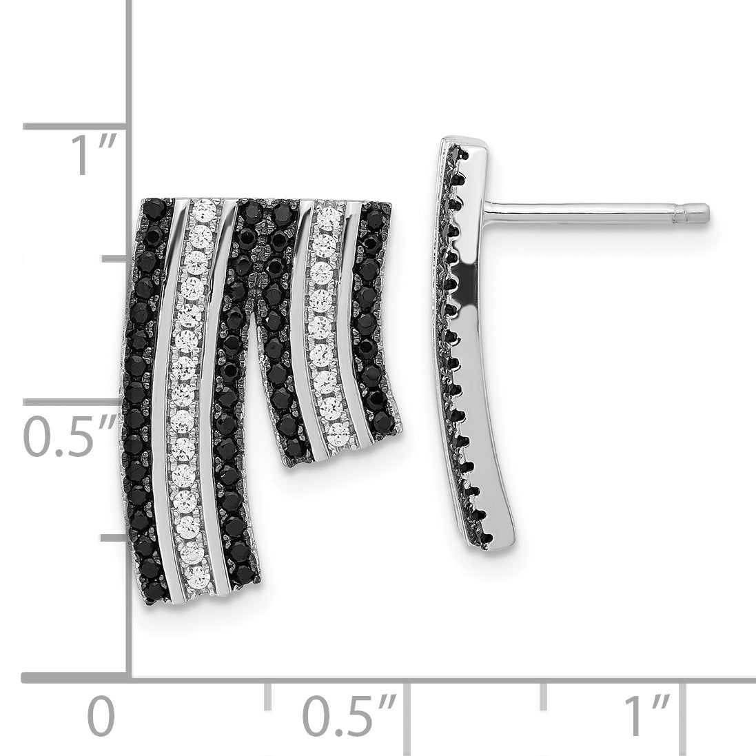 Sophia Jewelers 925 Sterling Silver CZ Multi-Color Dangle Earrings