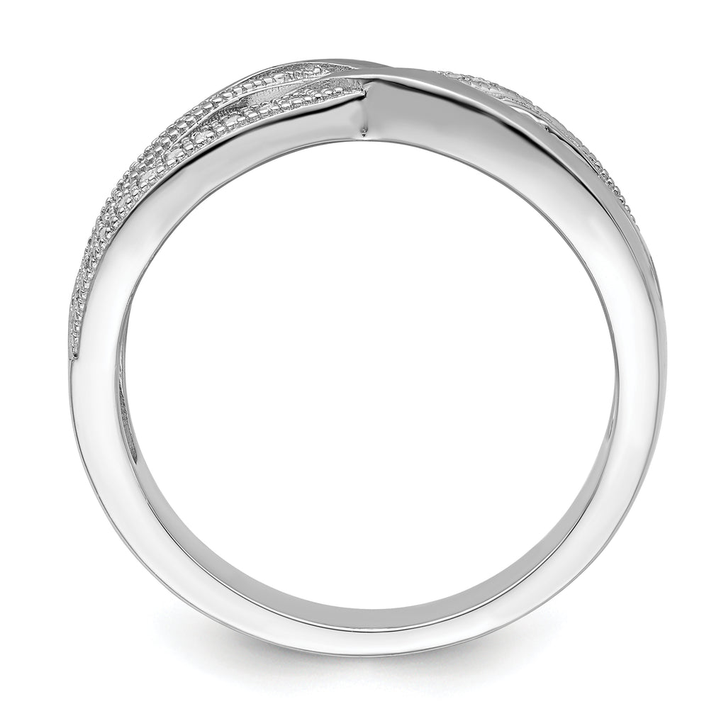 Brilliant Embers Sterling Silver Rhodium-plated 44 Stone Micro PavÃƒÂ¢Ã‚â‚¬Ã‚Å¡ CZ Polished Ring