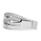 Brilliant Embers Sterling Silver Rhodium-plated 44 Stone Micro PavÃƒÂ¢Ã‚â‚¬Ã‚Å¡ CZ Polished Ring
