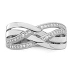 Brilliant Embers Sterling Silver Rhodium-plated 44 Stone Micro PavÃƒÂ¢Ã‚â‚¬Ã‚Å¡ CZ Polished Ring