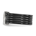 Brilliant Embers Sterling Silver Rhodium-plated 17 Stone Micro PavÃƒÆ’Ã‚Â¢ÃƒÂ¢Ã‚â€šÃ‚Â¬Ãƒâ€¦Ã‚Â¡ CZ X Ceramic Ring