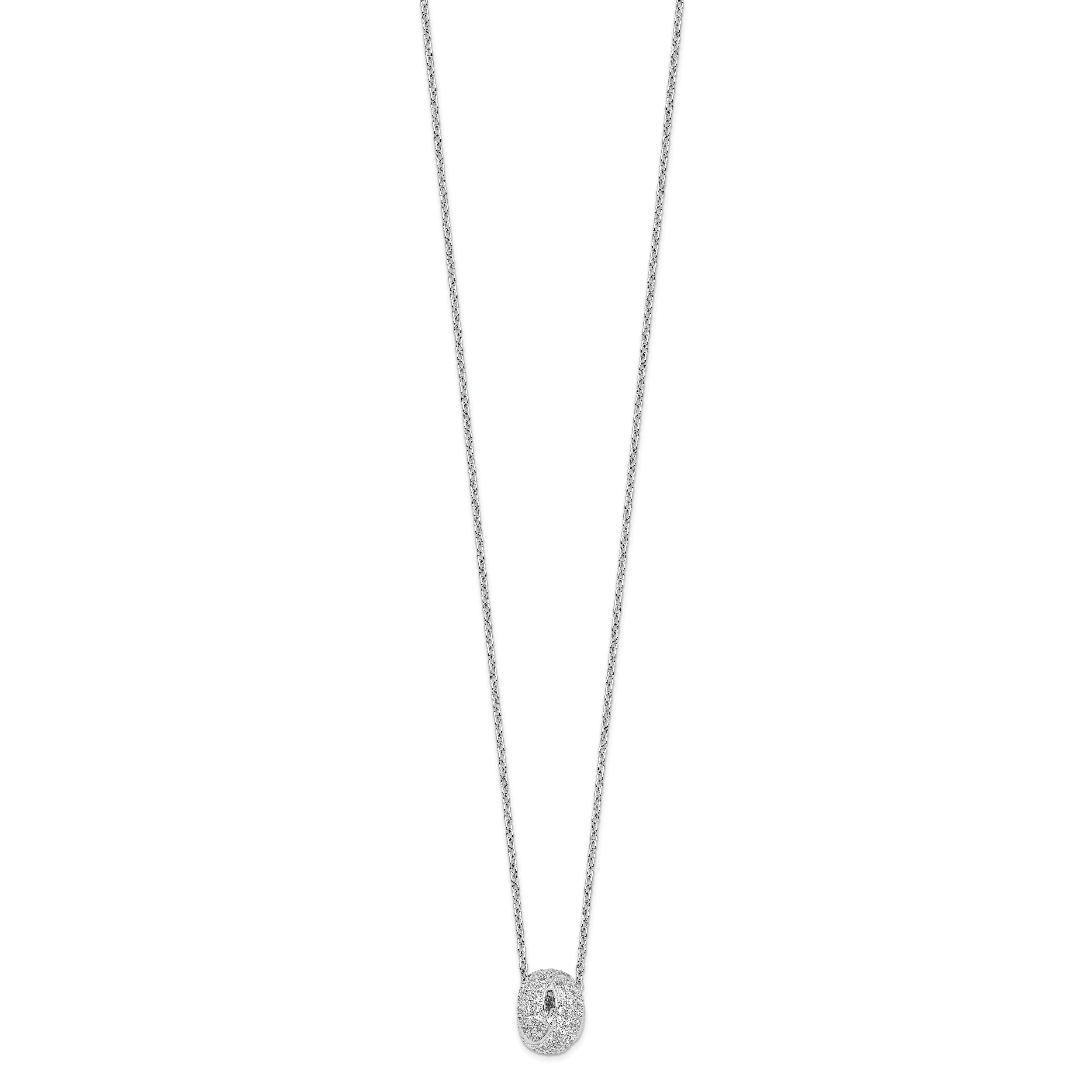 Sophia Jewelers 925 Sterling Silver Love Knot Necklace with CZ Stones