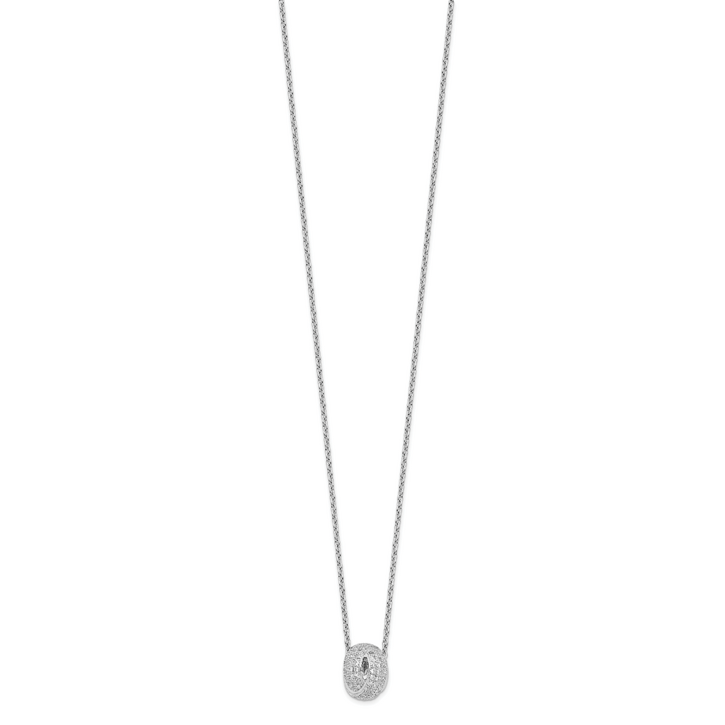 Sophia Jewelers 925 Sterling Silver Love Knot Necklace with CZ Stones