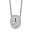 Brilliant Embers Sterling Silver Rhodium-plated 122 Stone 18 inch Micro Pav‚ CZ Love Knot Necklace with 2 Inch Extender