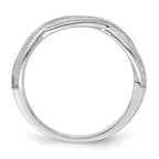 Brilliant Embers Sterling Silver Rhodium-plated 48 Stone Criss Cross Micro PavÃƒÂ¢Ã‚â‚¬Ã‚Å¡ CZ Polished Ring