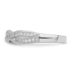 Brilliant Embers Sterling Silver Rhodium-plated 48 Stone Criss Cross Micro PavÃƒÂ¢Ã‚â‚¬Ã‚Å¡ CZ Polished Ring