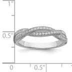 Brilliant Embers Sterling Silver Rhodium-plated 48 Stone Criss Cross Micro PavÃƒÂ¢Ã‚â‚¬Ã‚Å¡ CZ Polished Ring
