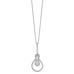 Brilliant Embers 925 Sterling Silver CZ Necklace with Extender - 20