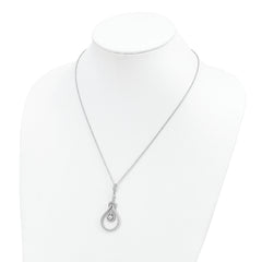 Brilliant Embers 925 Sterling Silver CZ Necklace with Extender - 20