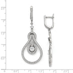 Sterling Silver & CZ Brilliant Embers Hinged Hoop Earrings