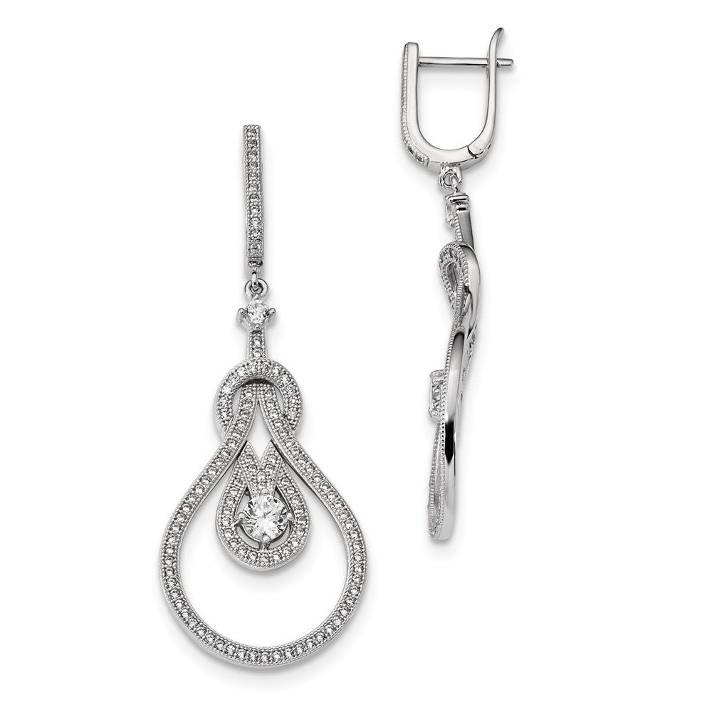 Sophia Jewelers 925 Sterling Silver CZ Hinged Hoop Earrings Main image