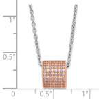Sophia Jewelers Rose Gold Sterling Silver Pink CZ Necklace, Elegant Women's Pendant