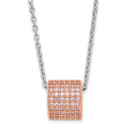 Brilliant Embers Sterling Silver Rose Gold-plated Pink CZ w/ 2in ext Necklace