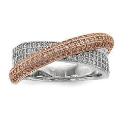 Sophia Jewelers Rose Gold-Plated Sterling Silver CZ Fashion Ring - 6