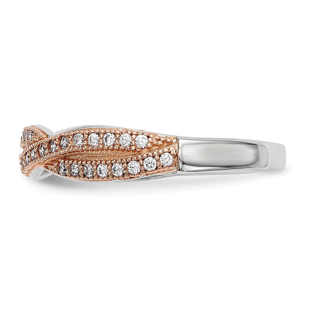 Sophia Jewelers 925 Rose Gold Cubic Zirconia Wedding Band Elegant, Polished Finish