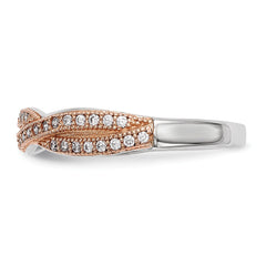 Sophia Jewelers 925 Rose Gold Cubic Zirconia Wedding Band Elegant, Polished Finish