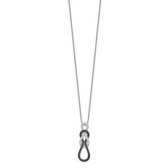 Sophia Jewelers Sterling Silver 68 Stone Black & White CZ Necklace