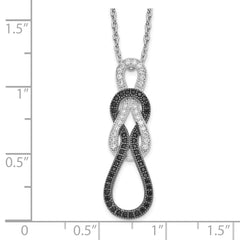 Sophia Jewelers Sterling Silver 68 Stone Black & White CZ Necklace