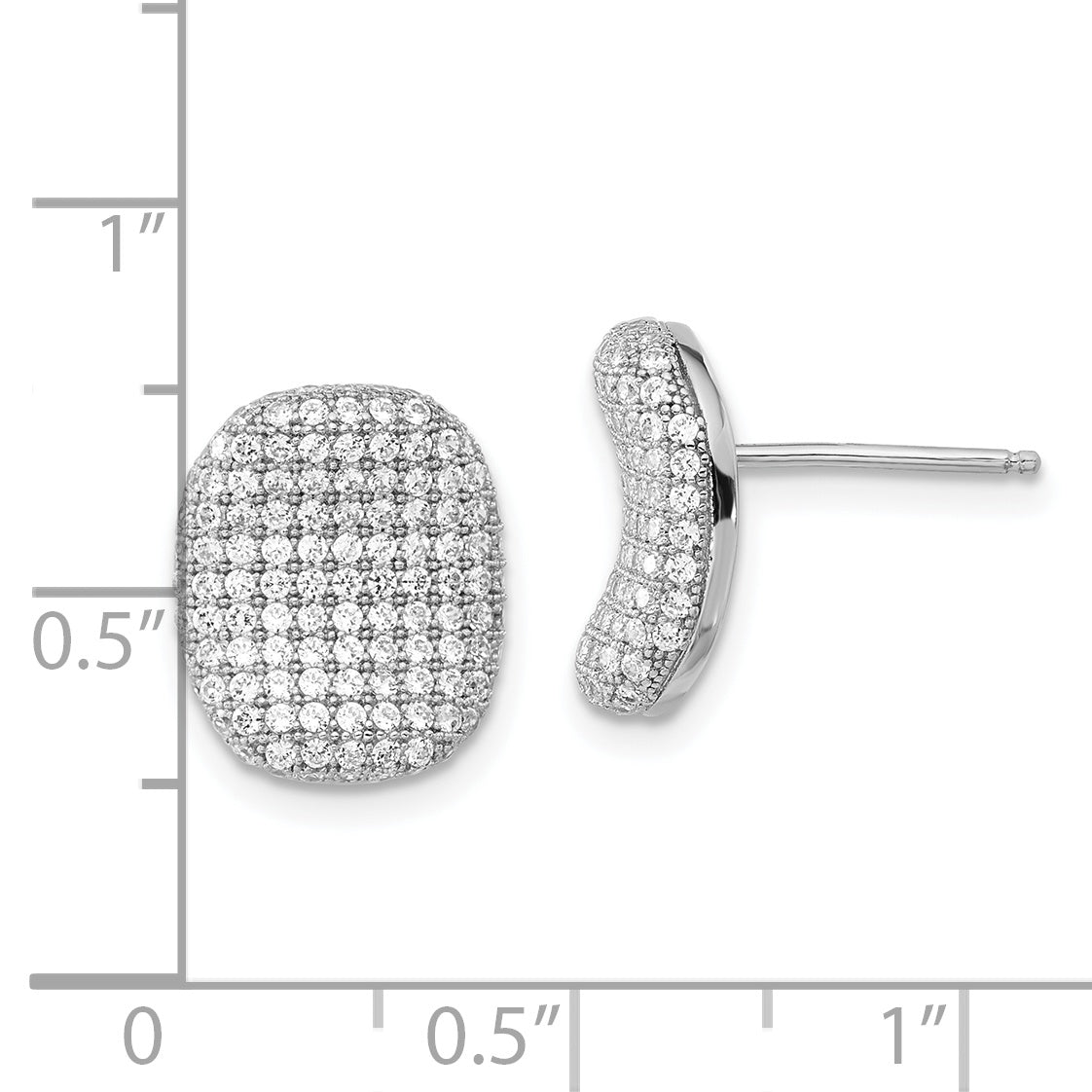 Sophia Jewelers 925 Sterling Silver CZ Cluster Earrings Polished Elegance Secondary image