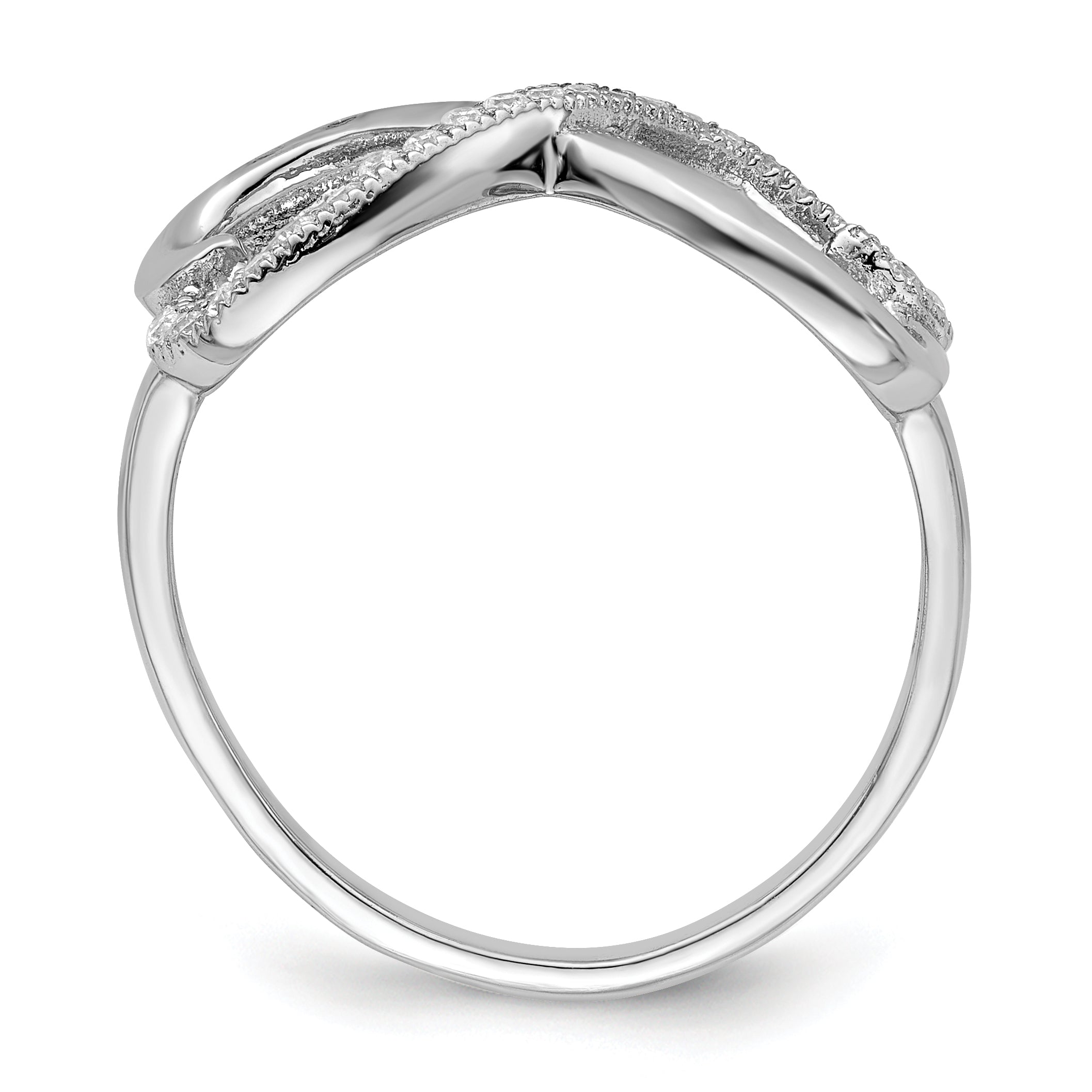 Brilliant Embers Sterling Silver Rhodium-plated 20 Stone Micro PavÃƒÂ¢Ã‚â‚¬Ã‚Å¡ CZ Heart Ring