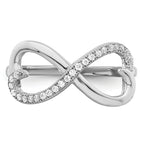 Brilliant Embers Sterling Silver Rhodium-plated 20 Stone Micro PavÃƒÂ¢Ã‚â‚¬Ã‚Å¡ CZ Heart Ring