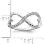 Brilliant Embers Sterling Silver Rhodium-plated 20 Stone Micro PavÃƒÂ¢Ã‚â‚¬Ã‚Å¡ CZ Heart Ring
