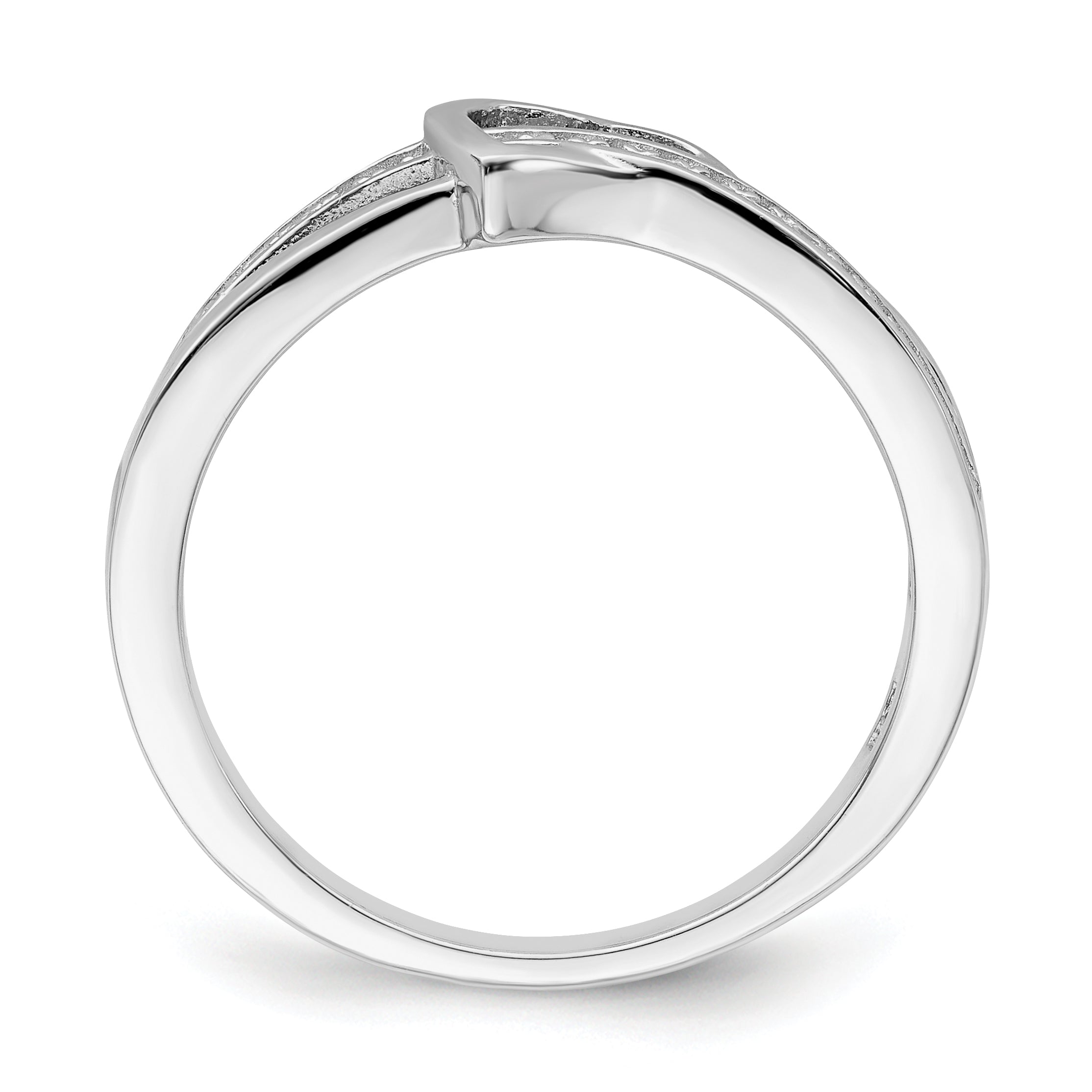 Pavé CZ Heart Ring in Sterling Silver Secondary image