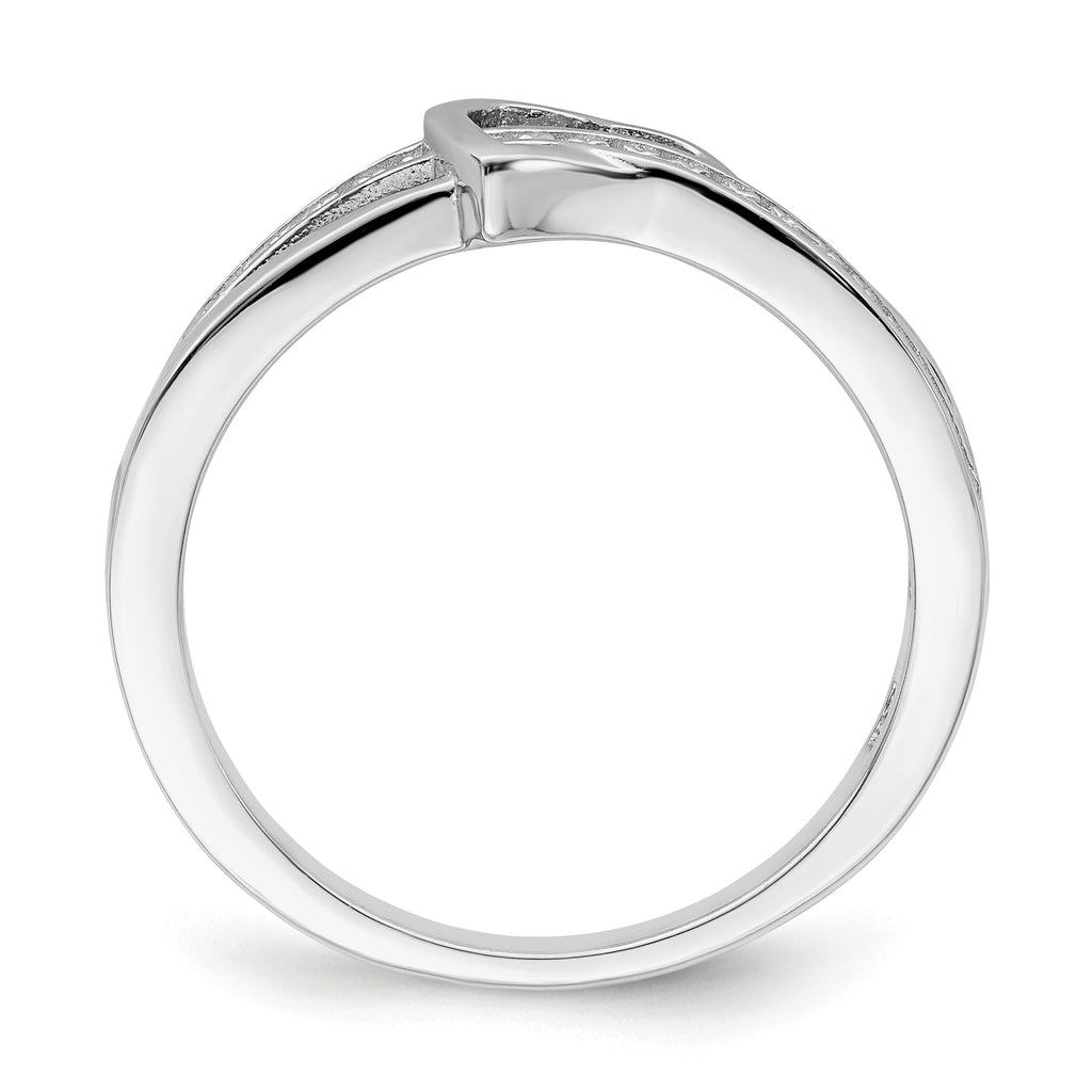 Pavé CZ Heart Ring in Sterling Silver