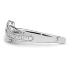 Pavé CZ Heart Ring in Sterling Silver