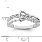 Pavé CZ Heart Ring in Sterling Silver