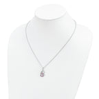 Brilliant Embers 925 Silver CZ Heart Necklace with Red Accents