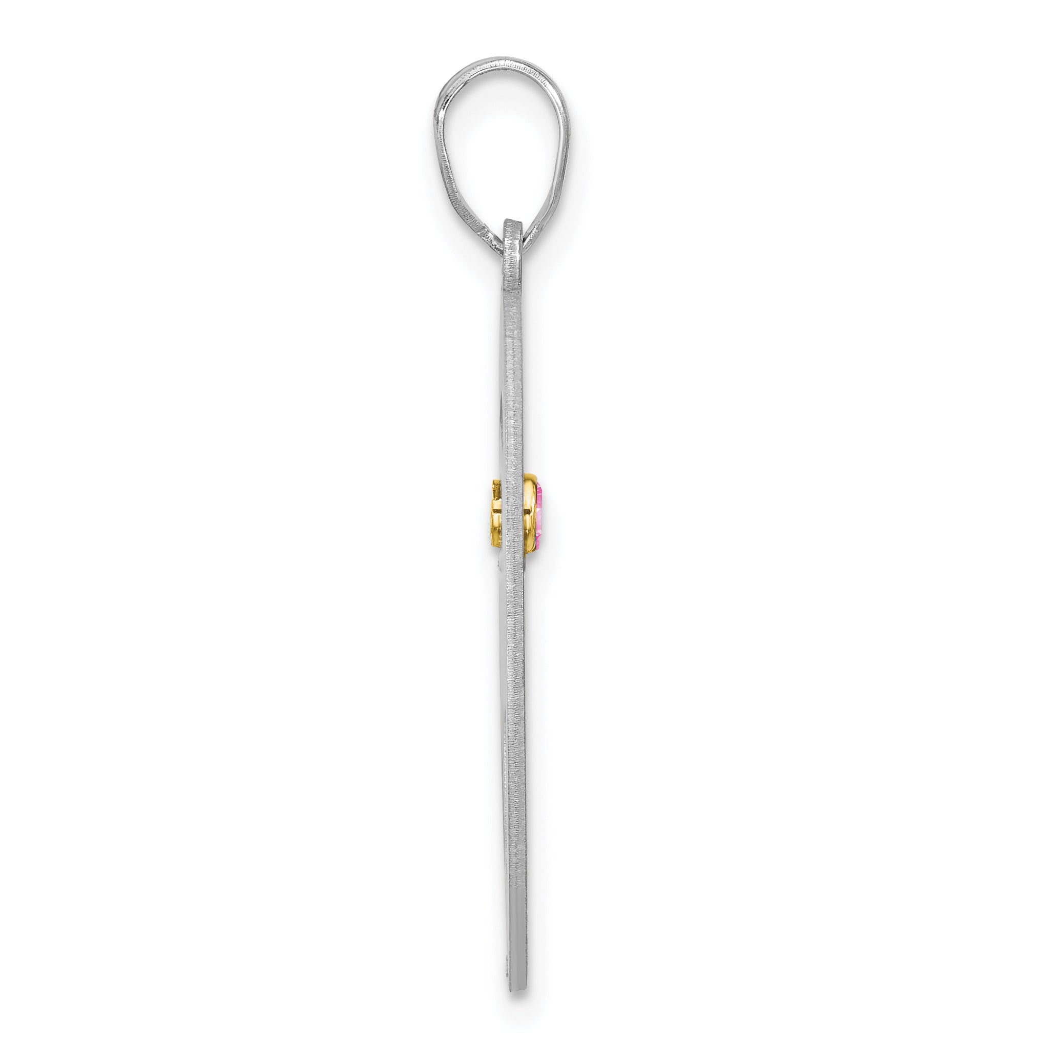 Sterling Silver/Rhod-plated 1 Birthstone with 14k Bezel Family Pendant Secondary image