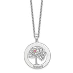 Sterling Silver/Rhod-plated 1 Birthstone with 14k Bezel Family Pendant