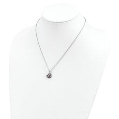 Sterling Silver Heart Necklace with Pink and White CZ Stones