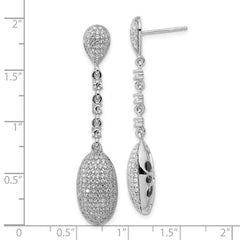 Sophia Jewelers Sterling Silver CZ Dangle Earrings with Polished Finish