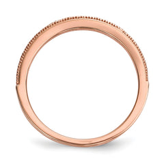 Sophia Jewelers Sterling Silver Rose Gold-Plated CZ Wedding Band Elegant Polished Finish