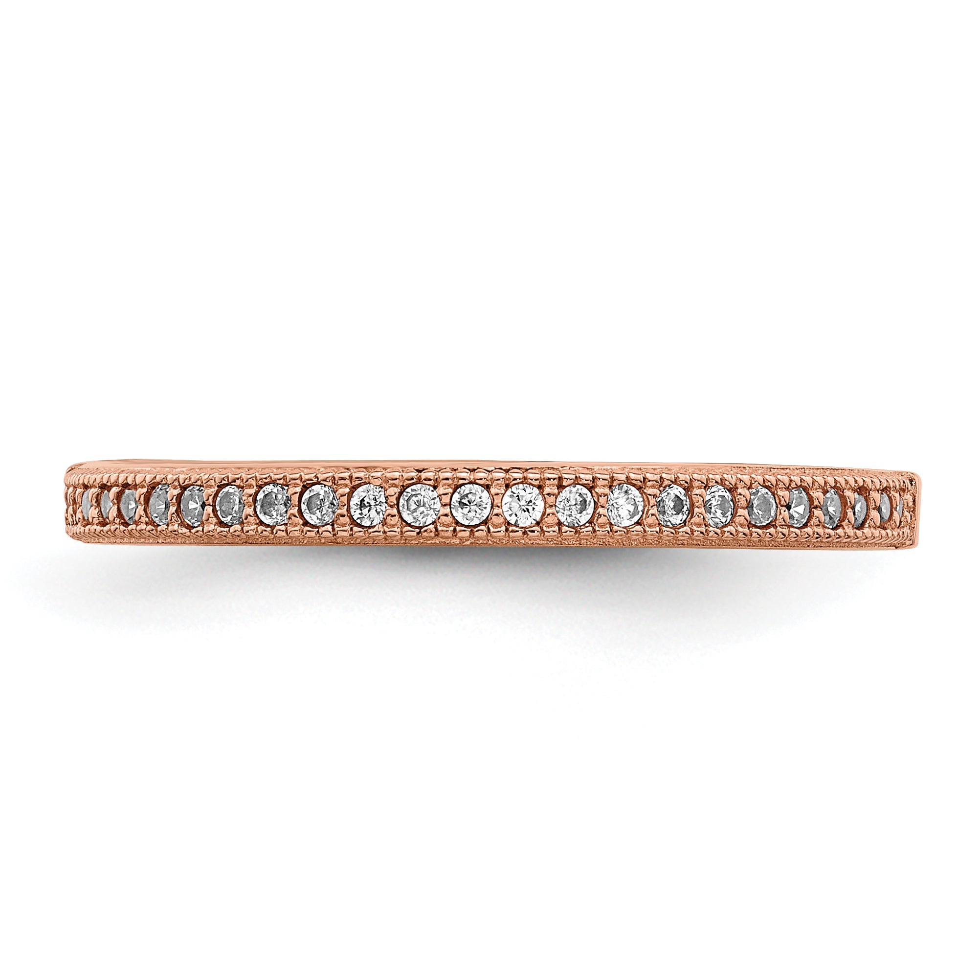 Brilliant Embers Sterling Silver Rose Gold-plated 25 Stone Micro Pav‚ CZ Polished Ring