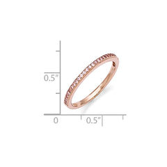 Sophia Jewelers Sterling Silver Rose Gold-Plated CZ Wedding Band Elegant Polished Finish