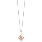 Sophia Jewelers Rose Gold-Plated Sterling Silver Love Necklace with CZ Stones